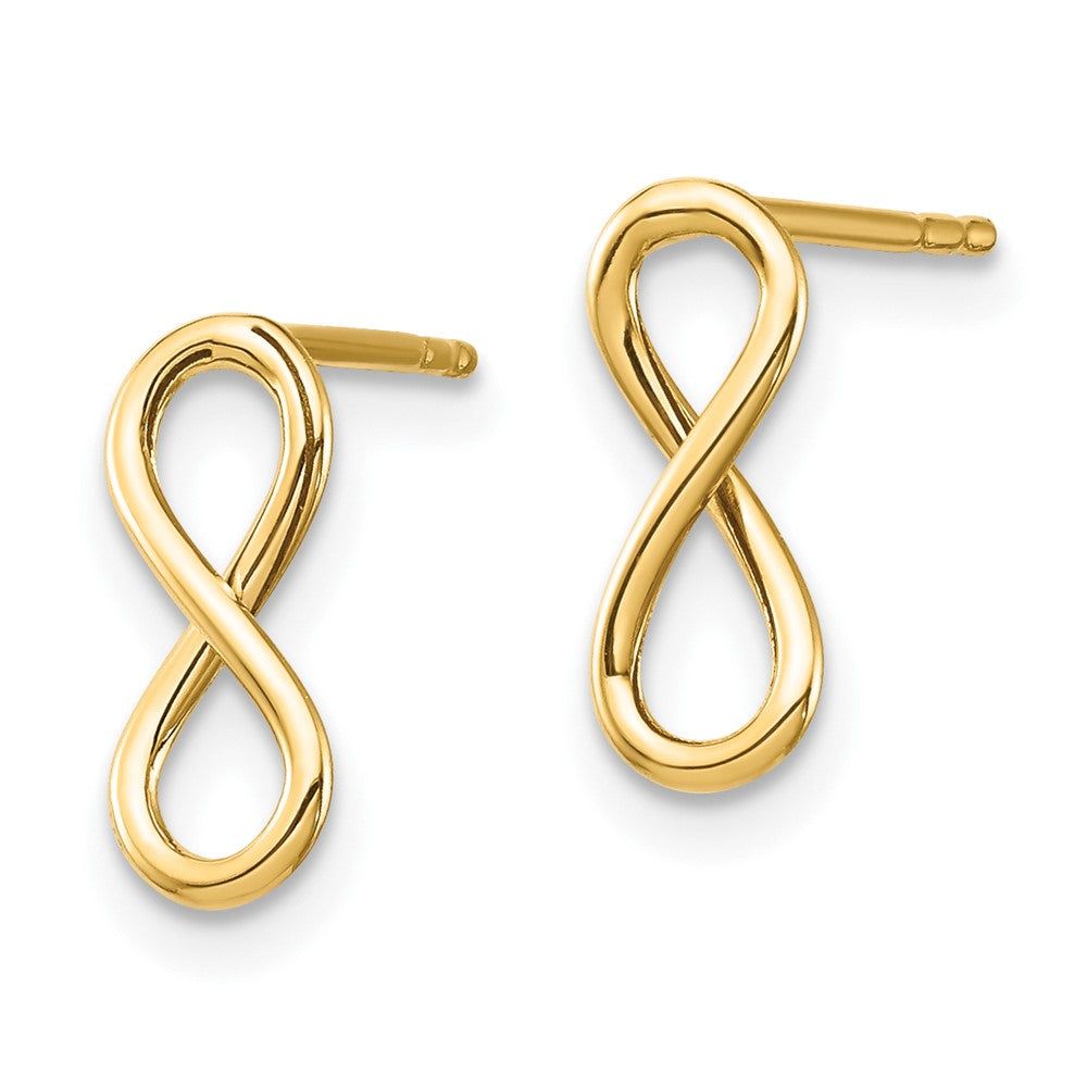 10k Yellow Gold 4.35 mm Polished Infinity Post Earrings (0.51 grams)