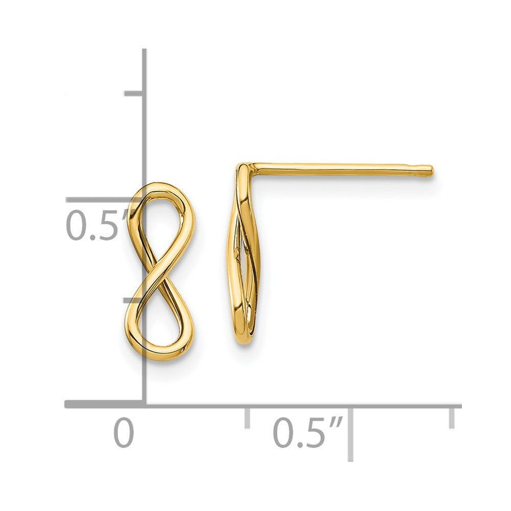 10k Yellow Gold 4.35 mm Polished Infinity Post Earrings (0.51 grams)