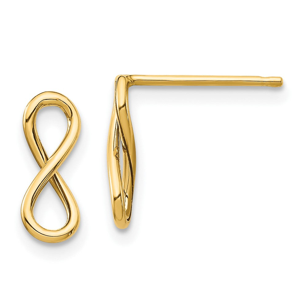10k Yellow Gold 4.35 mm Polished Infinity Post Earrings (0.51 grams)