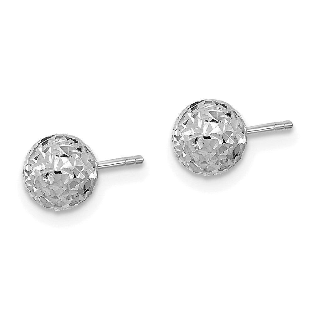 10k White Gold 6 mm Ball Post Earrings (0.79 grams)