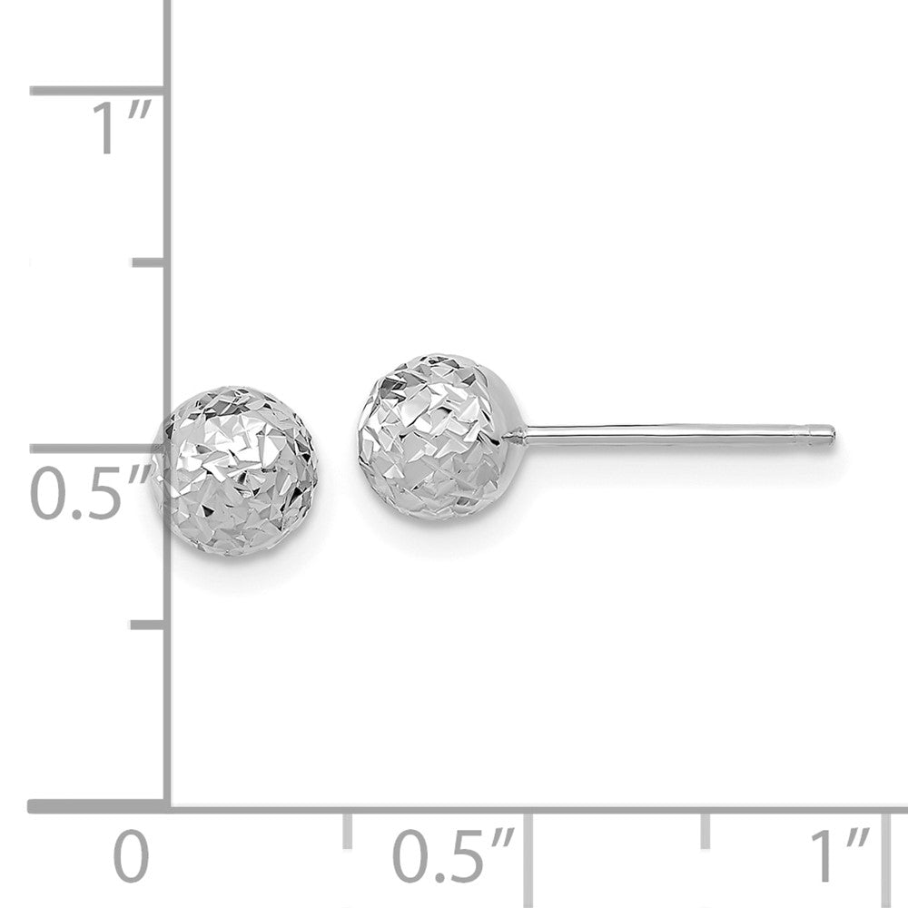 10k White Gold 6 mm Ball Post Earrings (0.79 grams)