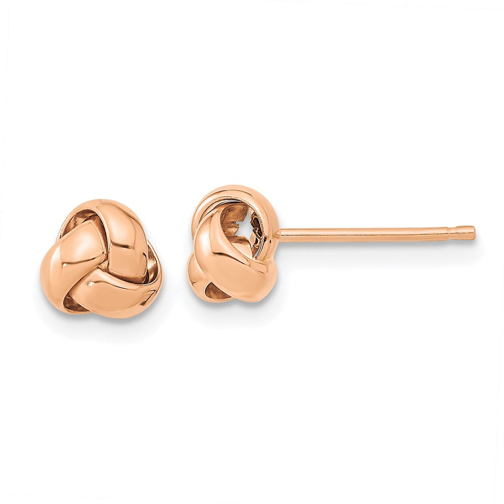 10k Rose Gold 6.5 mm Polished Love Knot Post Earrings (0.82 grams)