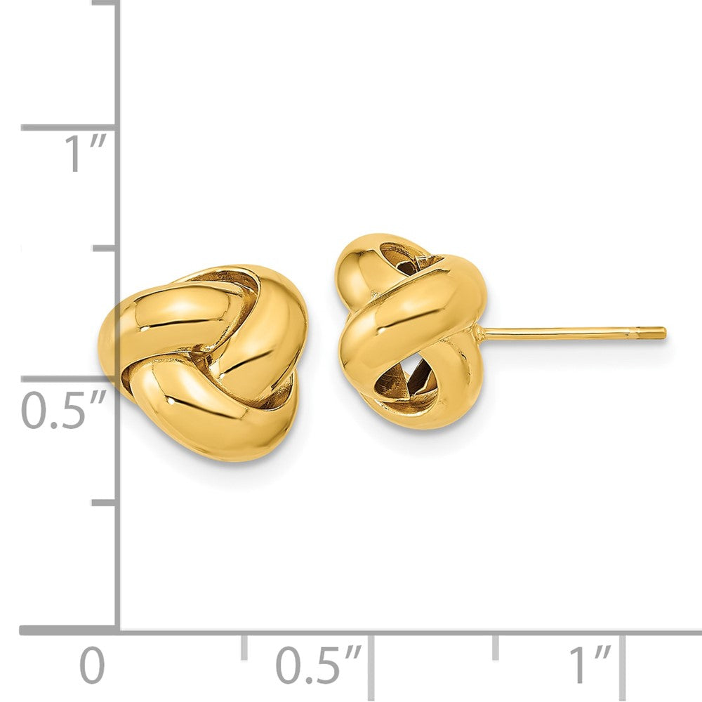 10k Yellow Gold 11 mm Polished Love Knot Post Earrings (1.07 grams)