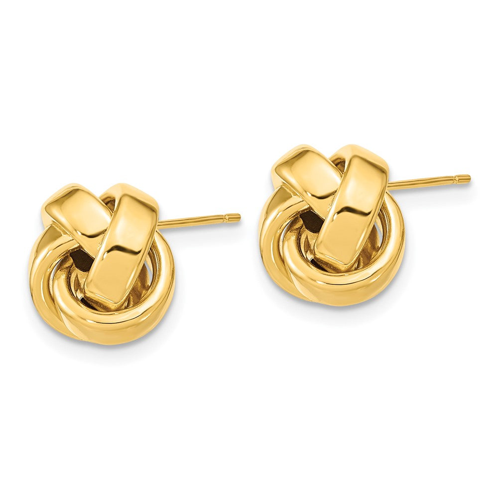 10k Yellow Gold 12 mm Polished Love Knot Post Earrings (1.4 grams)