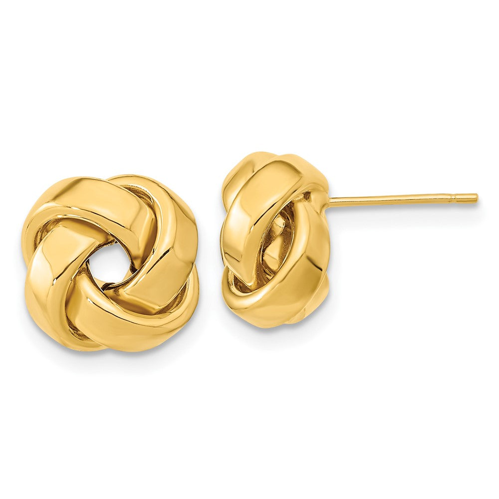 10k Yellow Gold 12 mm Polished Love Knot Post Earrings (1.4 grams)