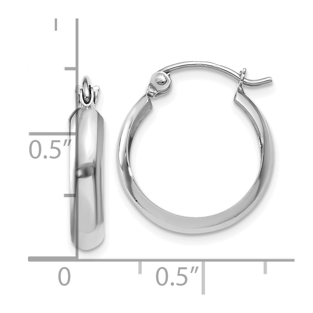 10k White Gold 3.5 mm Hoop Earrings (0.91 grams)