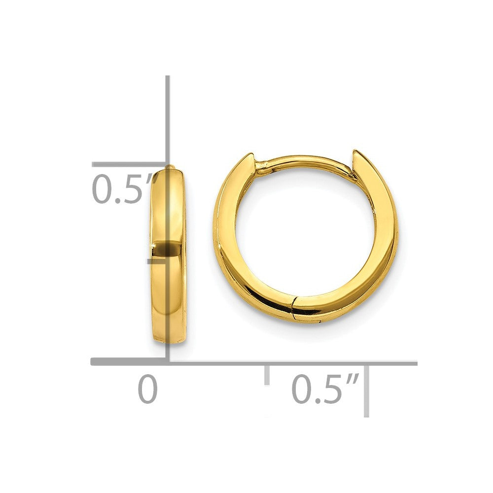 10k Yellow Gold 2.5 mm Hinged Hoop Earrings (1.01 grams)