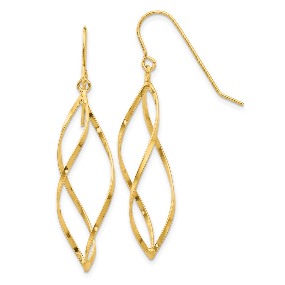 10k Yellow Gold 10 mm Twisted Dangle Earrings (1.42 grams)