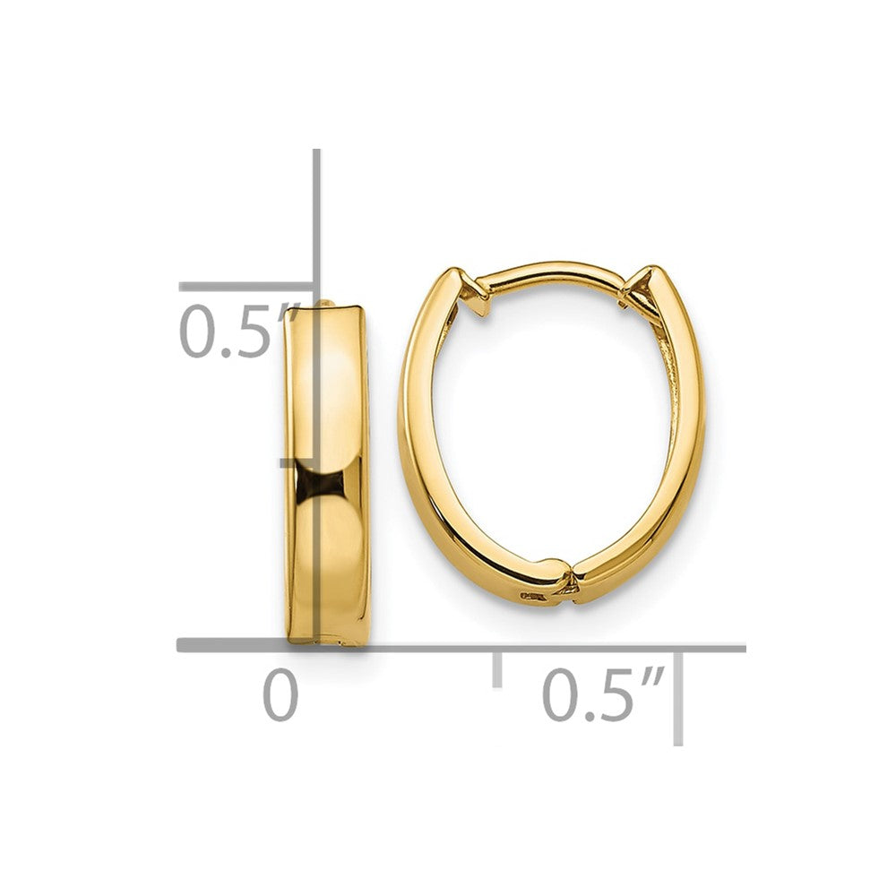 10k Yellow Gold 10 mm Polished Hinged Hoop Earrings (0.97 grams)