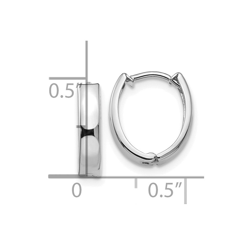 10k White Gold 10.9 mm Polished Hinged Hoop Earrings (1 grams)