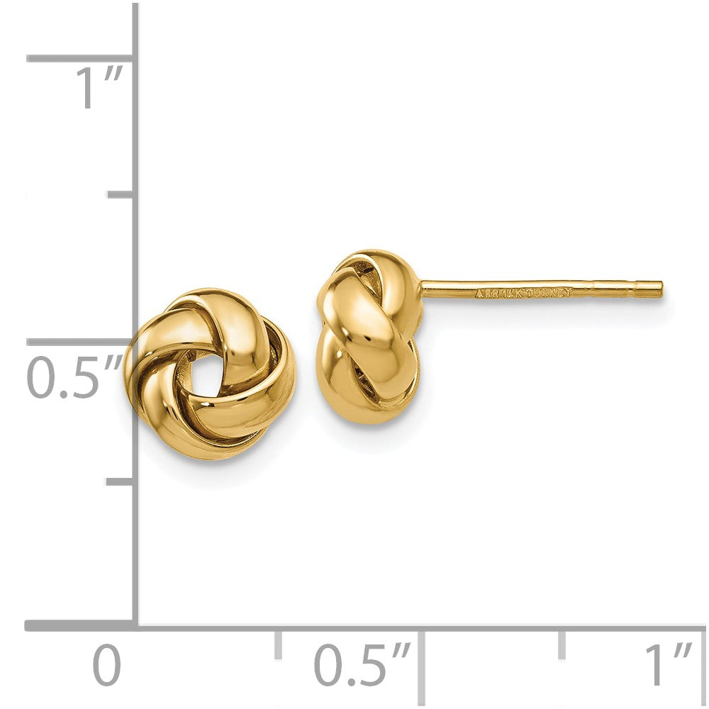 10k Yellow Gold 8 mm Knot Post Earrings (1.04 grams)