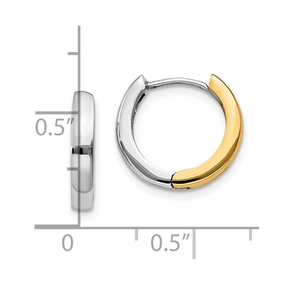 10k Two-tone 2.5 mm Hinged Hoop Earrings (1.86 grams)