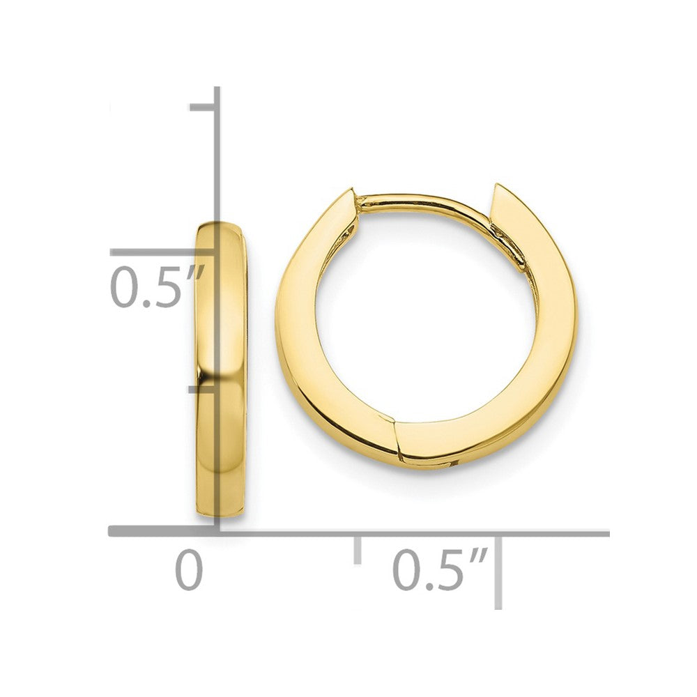 10k Yellow Gold 1.7 mm Hinged Hoop Earrings (1.62 grams)