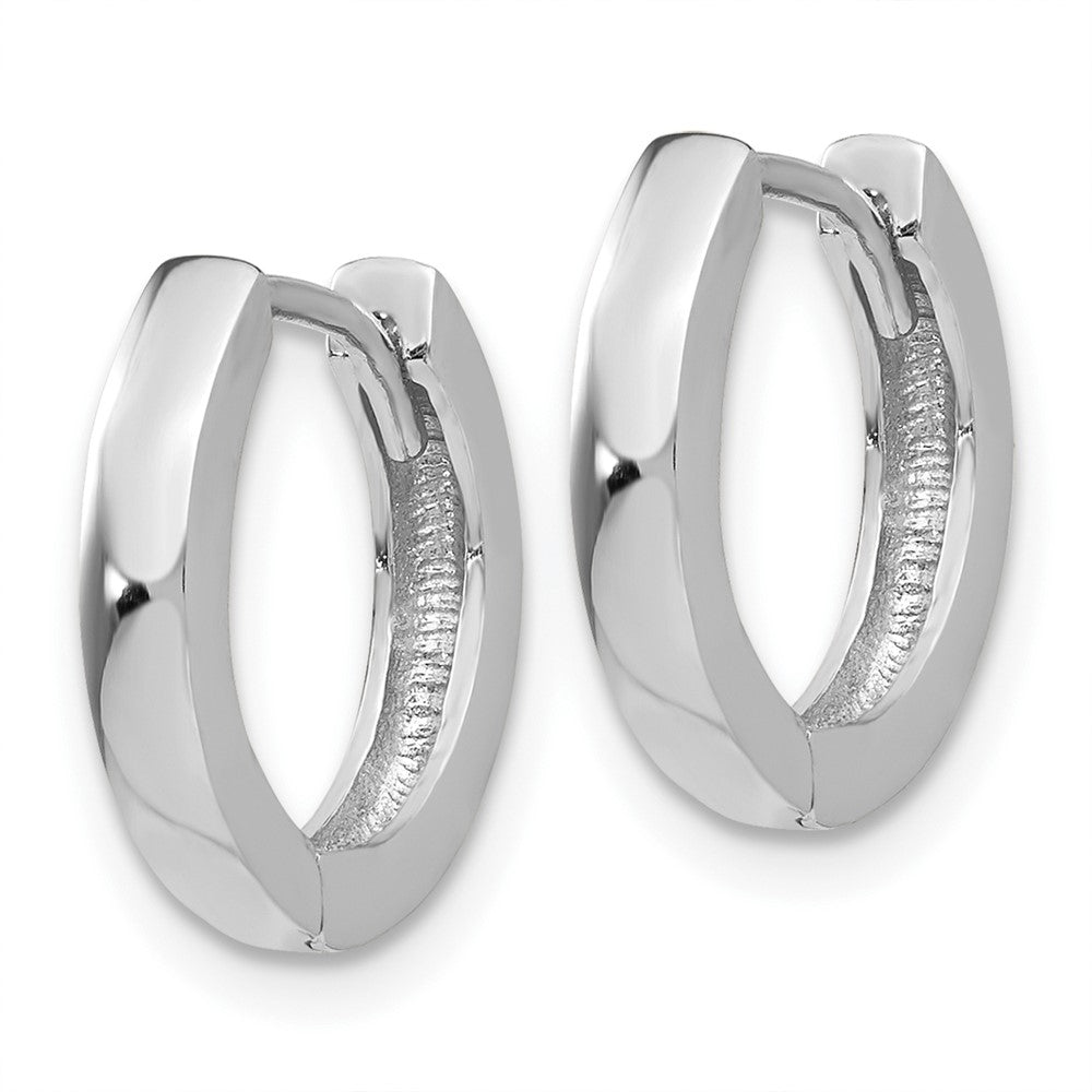 10k White Gold 2.5 mm Round Hinged Hoop Earrings (1.62 grams)