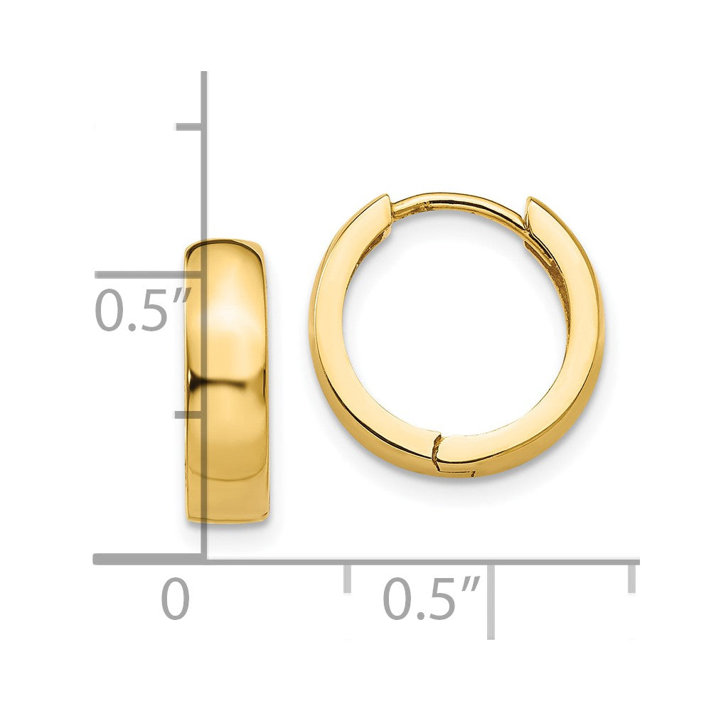 10k Yellow Gold 13.5 mm Round Hinged Hoop Earrings (1.73 grams)