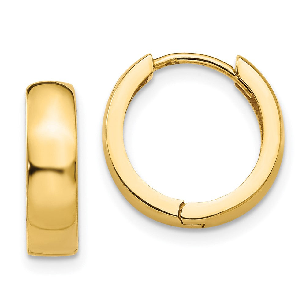 10k Yellow Gold 13.5 mm Round Hinged Hoop Earrings (1.73 grams)