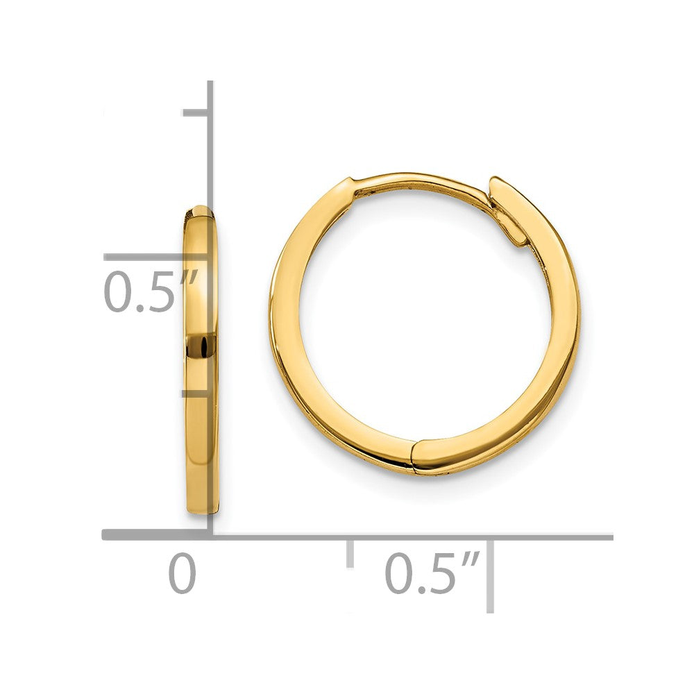 10k Yellow Gold 1.5 mm Hinged Hoop Earrings (1.05 grams)