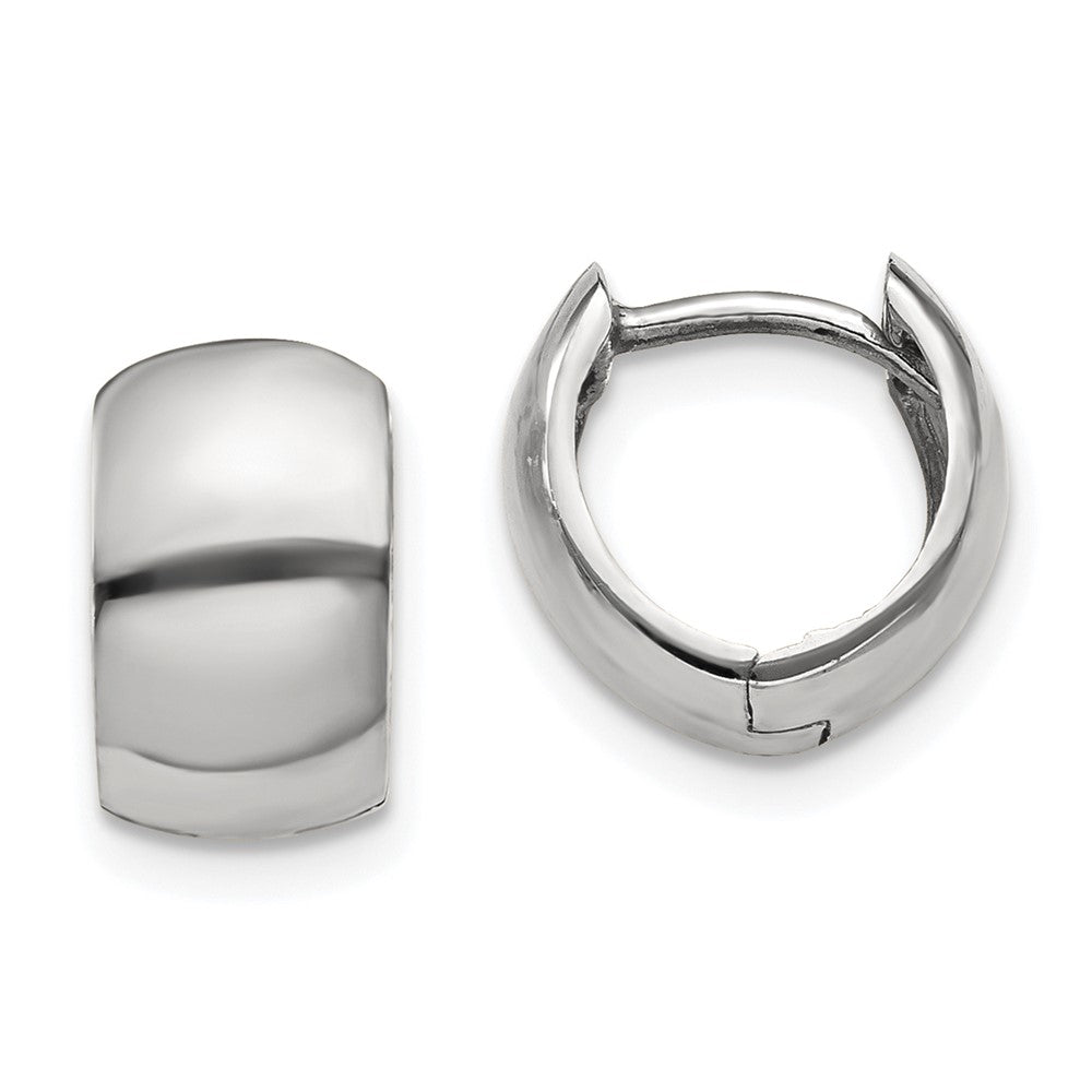 10k White Gold 6 mm Round Hinged Hoop Earrings (1.69 grams)