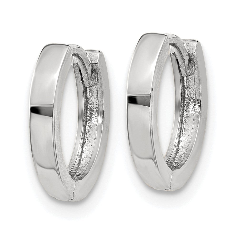 10k White Gold 10.55 mm Hinged Hoop Earrings (0.97 grams)