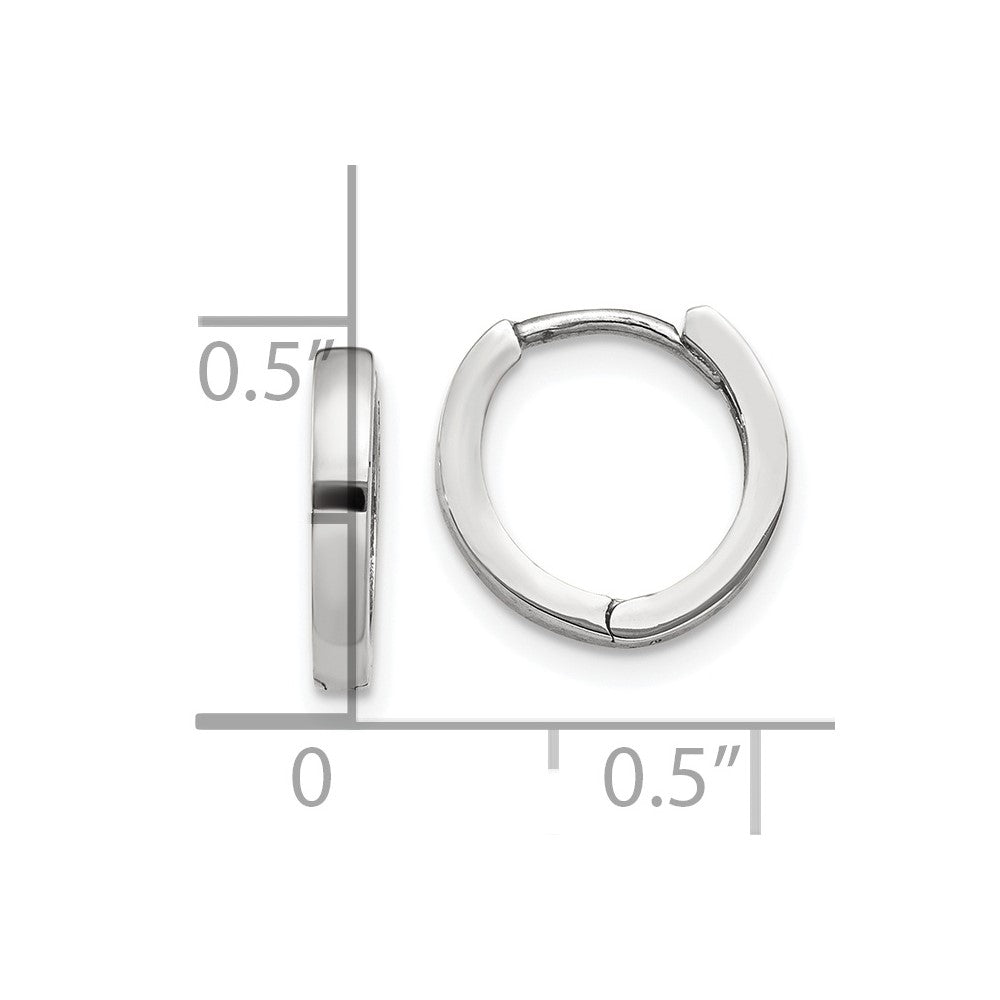 10k White Gold 10.55 mm Hinged Hoop Earrings (0.97 grams)