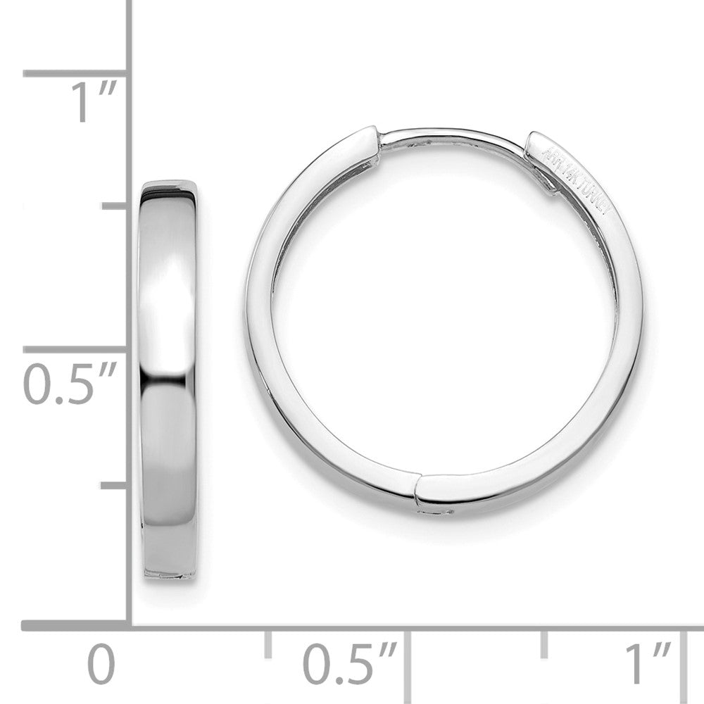 10k White Gold 3 mm Hinged Earrings (2.32 grams)