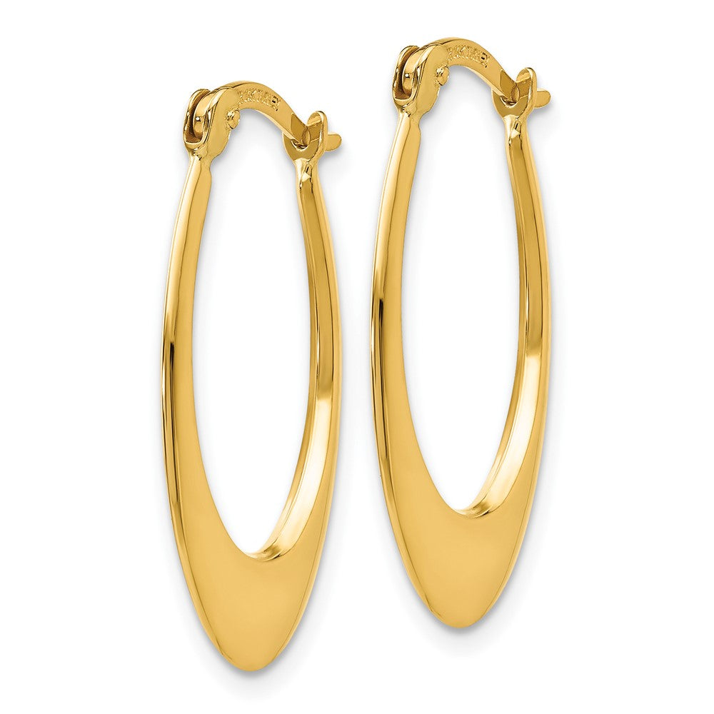 10k Yellow Gold 1 mm 0K Polished Hoop Earrings (1.28 grams)