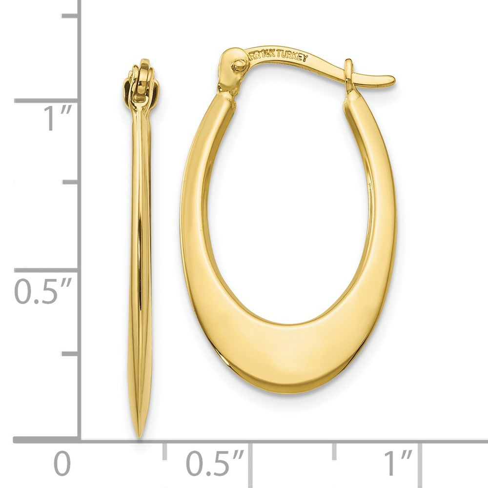 10k Yellow Gold 1 mm 0K Polished Hoop Earrings (1.28 grams)