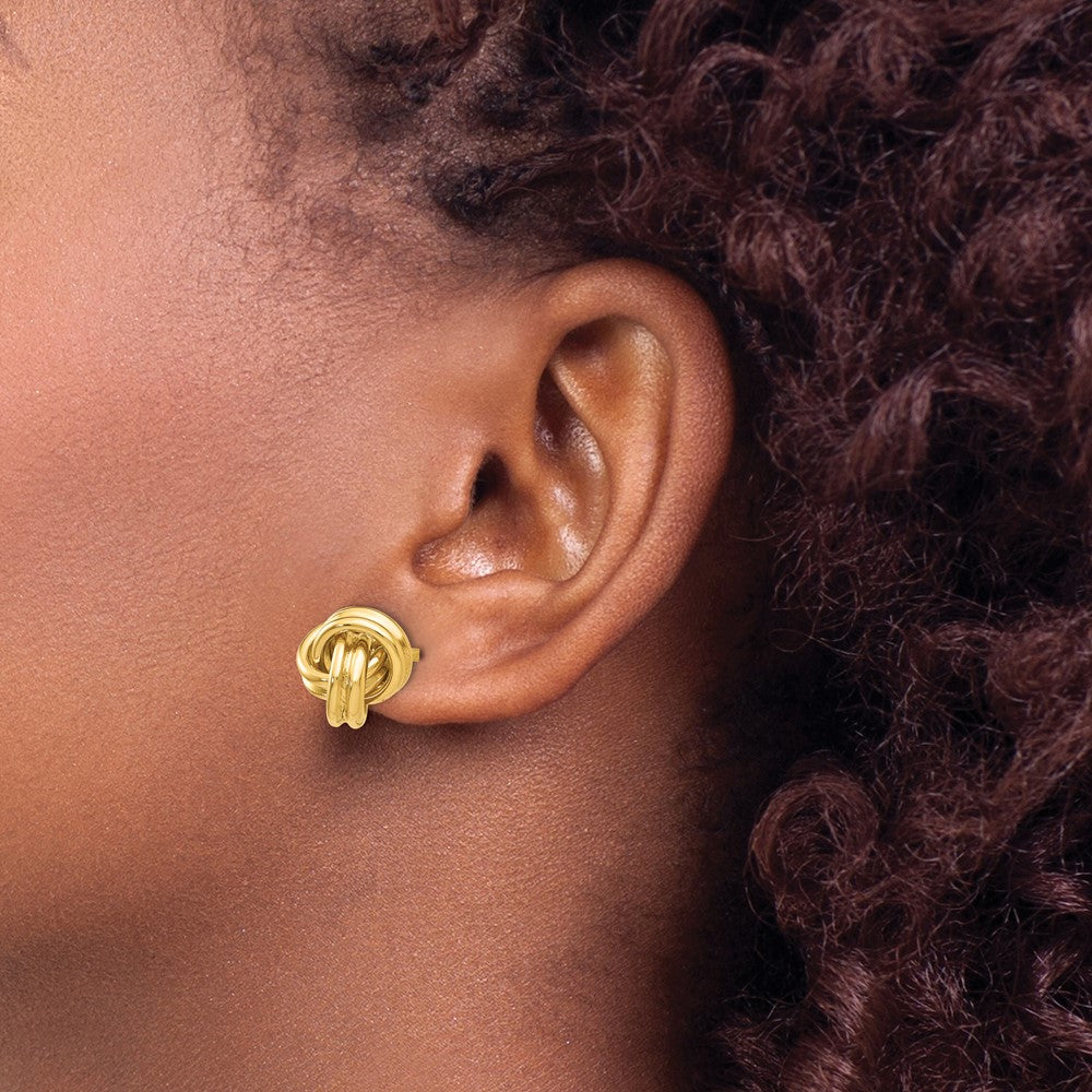 10k Yellow Gold 7 mm Love Knot Post Earrings (1.18 grams)