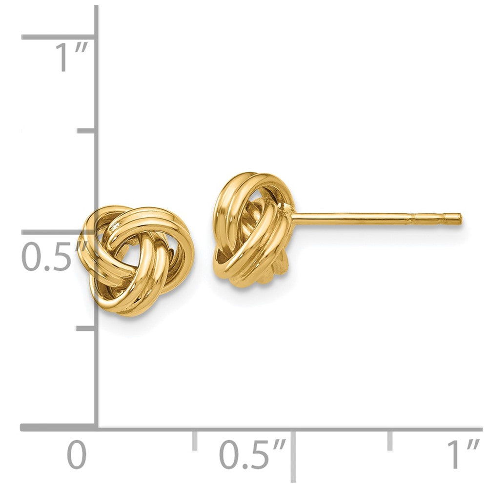 10k Yellow Gold 7 mm Love Knot Post Earrings (1.18 grams)