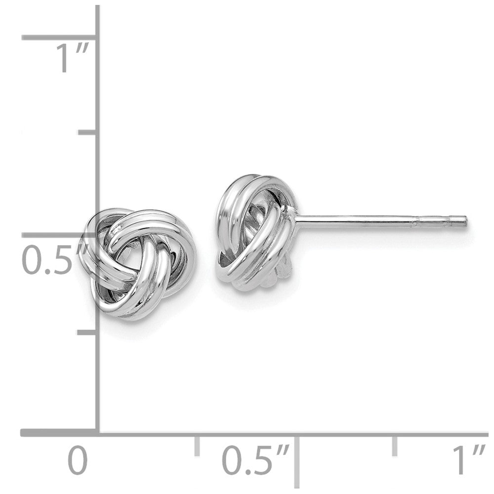 10k White Gold 7 mm Love Knot Post Earrings (1.27 grams)