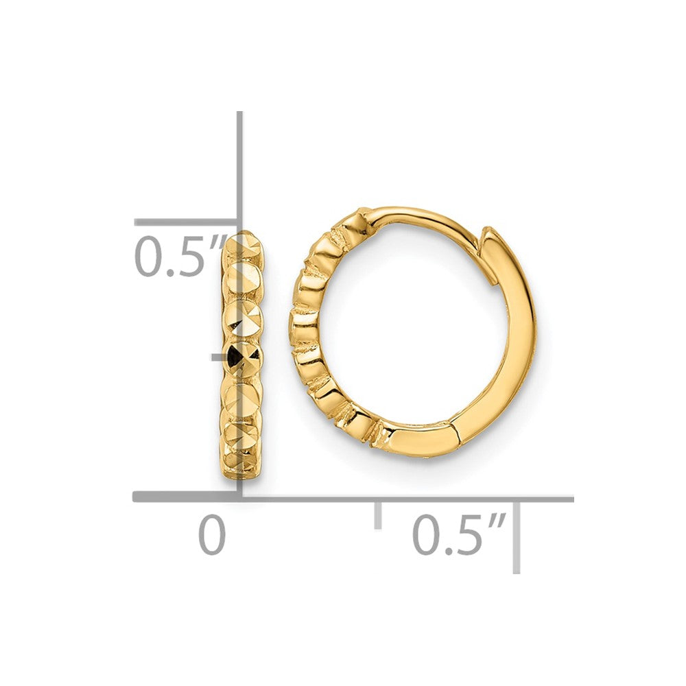 10k Yellow Gold 11.75 mm Hinged Hoop Earrings (0.89 grams)