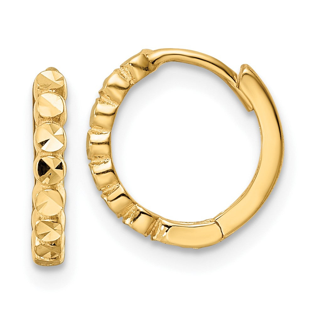 10k Yellow Gold 11.75 mm Hinged Hoop Earrings (0.89 grams)