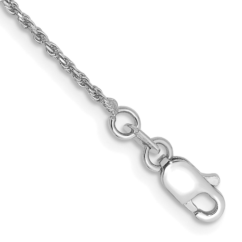 10k White Gold 1.15 mm D/C Machine Made Rope Bracelet (1.12 grams)