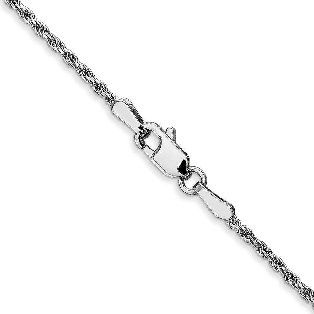 10k White Gold 1.3 mm Diamond Cut Machine Made Rope Chain (4 grams)