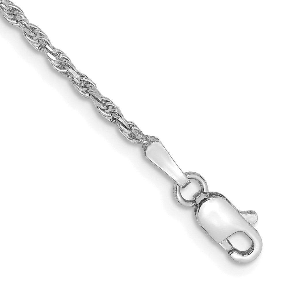 10k White Gold 1.6 mm D/C Machine Made Rope Bracelet (1.85 grams)