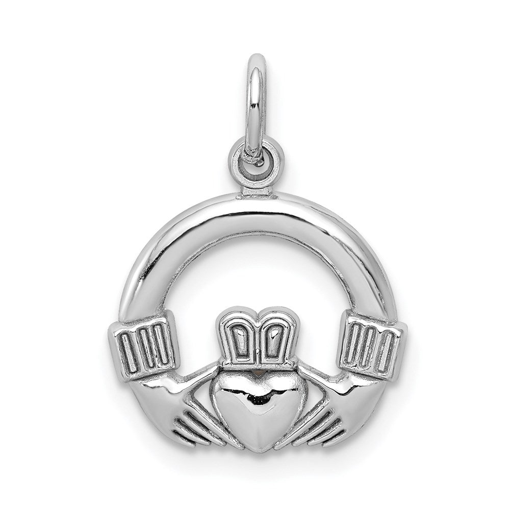 10k White Gold 13 mm Claddagh Charm (0.85 grams)