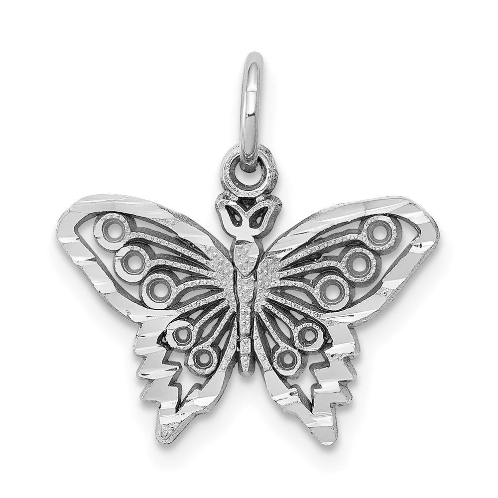 10k White Gold 19 mm Butterfly Charm
