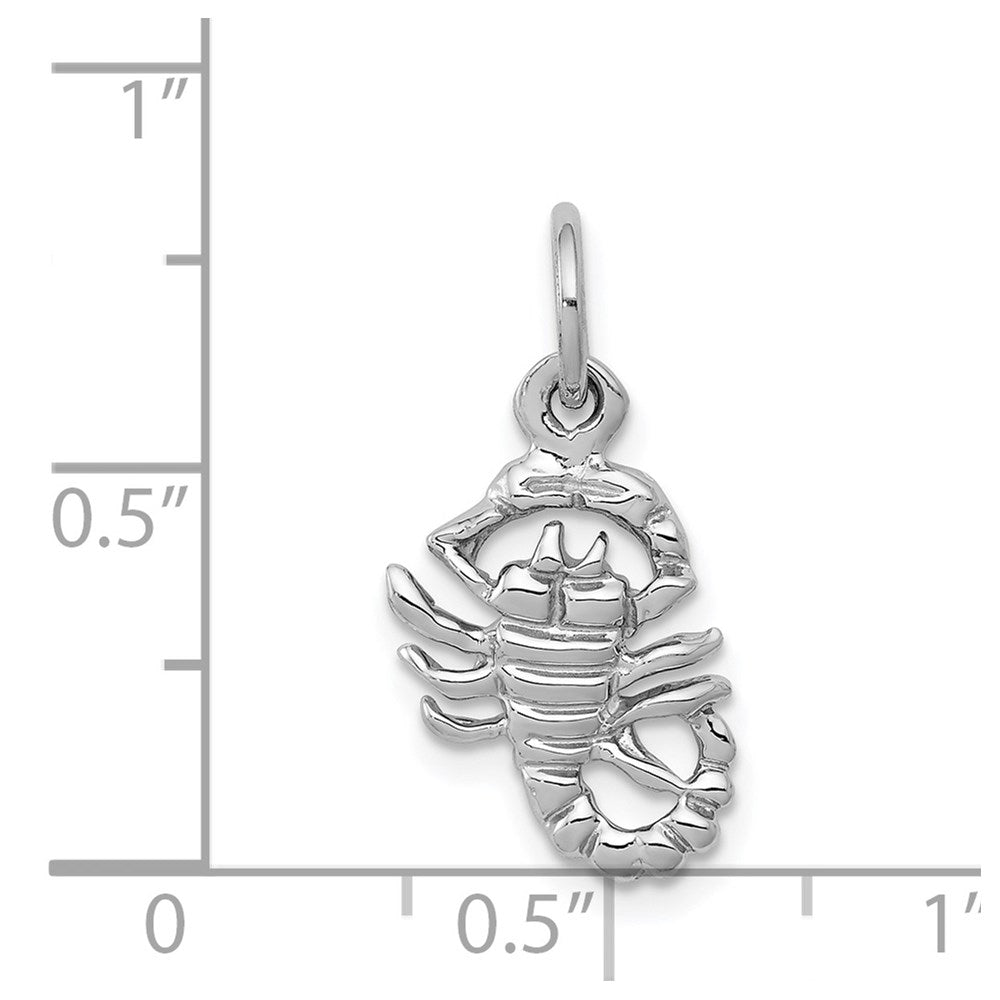 10k White Gold 11 mm Scorpion Charm (0.87 grams)