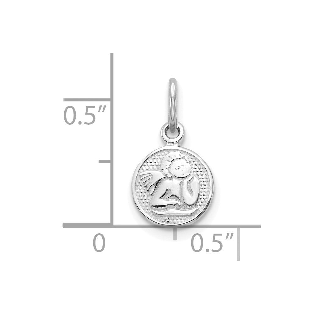 10k White Gold 7 mm Angel Charm (0.44 grams)