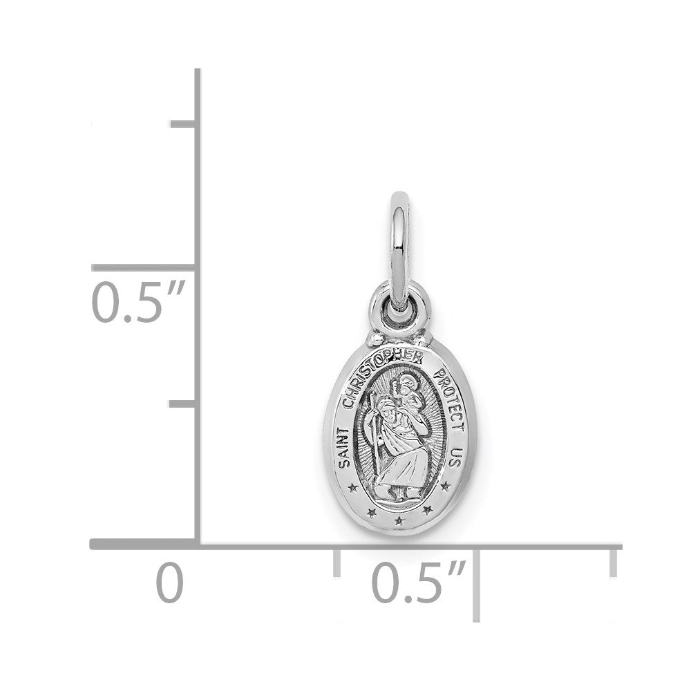 10k White Gold 6 mm  St. Christopher Medal (0.55 grams)