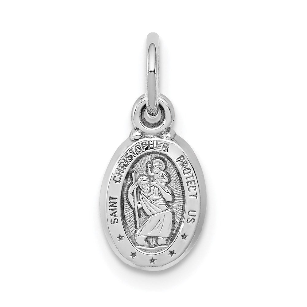 10k White Gold 6 mm  St. Christopher Medal (0.55 grams)