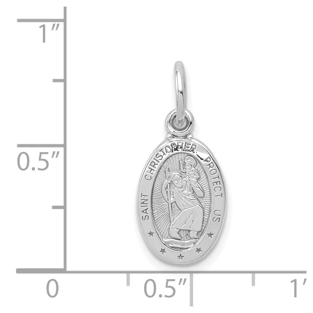 10k White Gold 9 mm  St. Christopher Medal (0.7 grams)