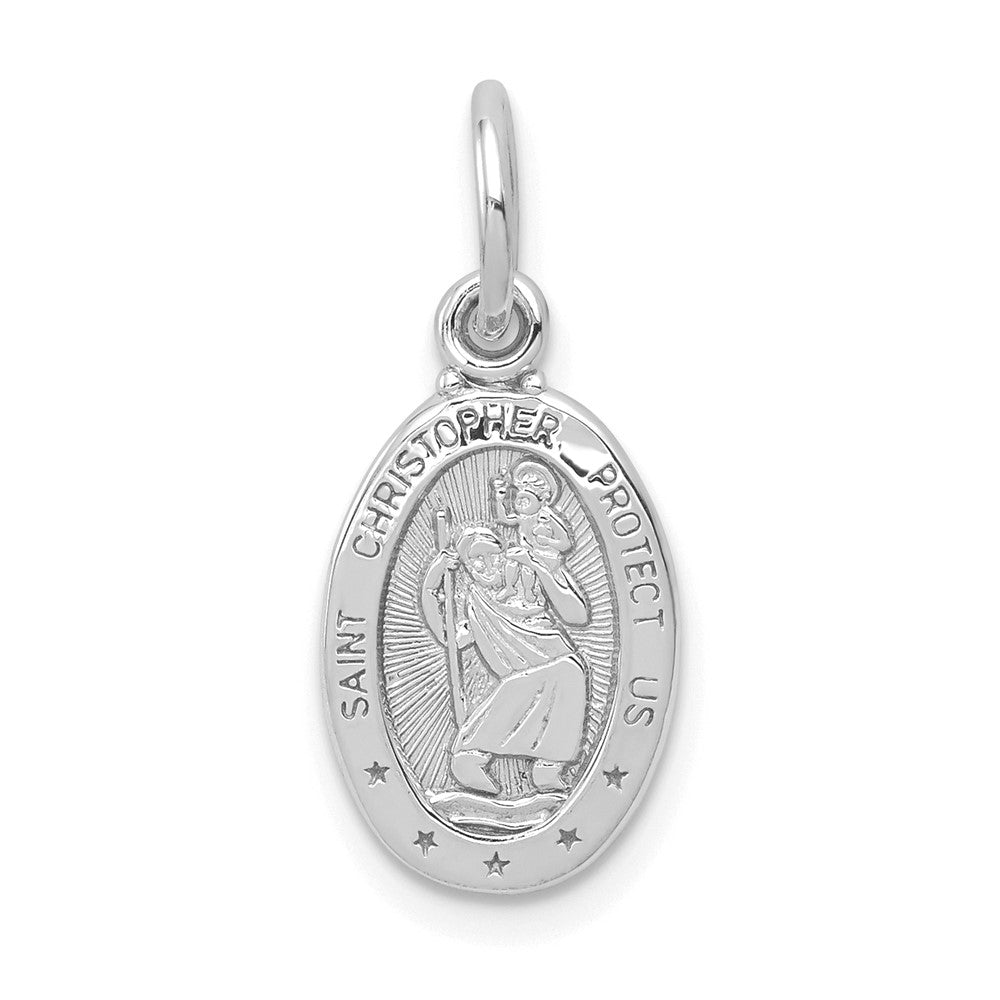 10k White Gold 9 mm  St. Christopher Medal (0.7 grams)