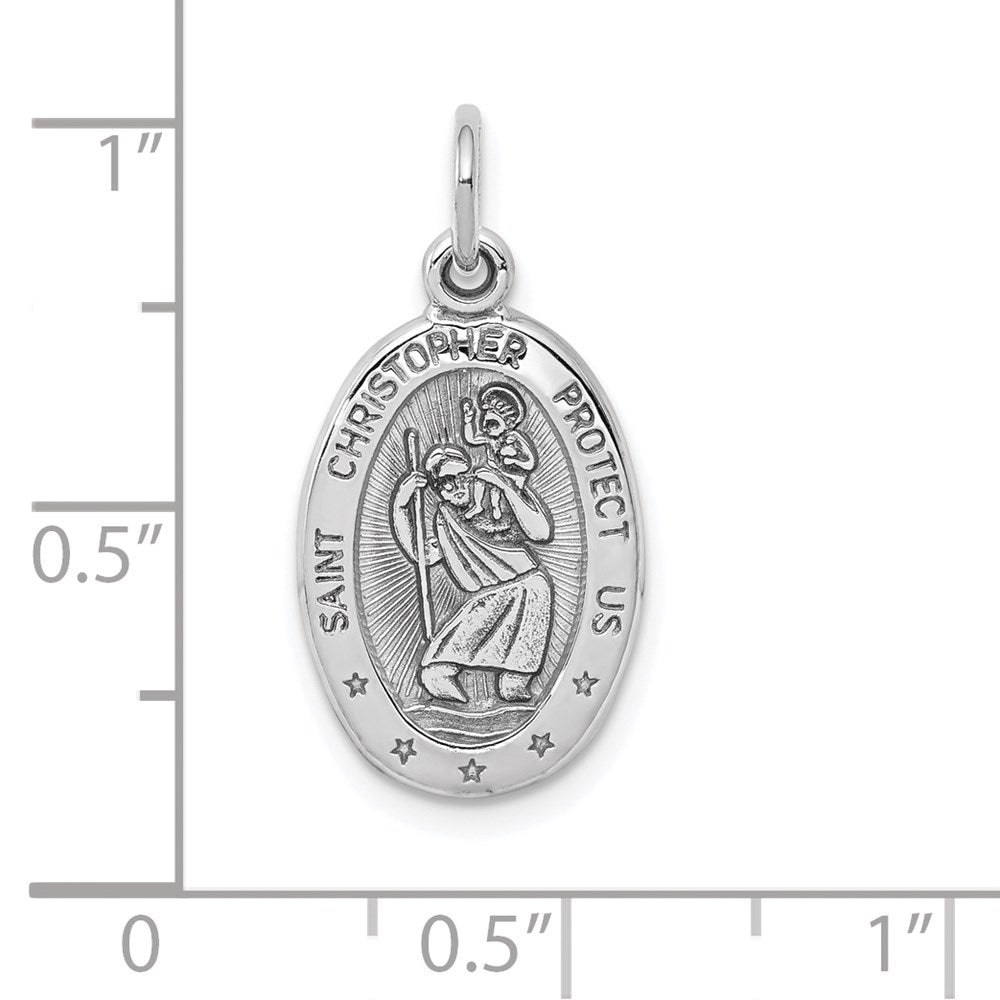 10k White Gold 11 mm  St. Christopher Medal (1.31 grams)