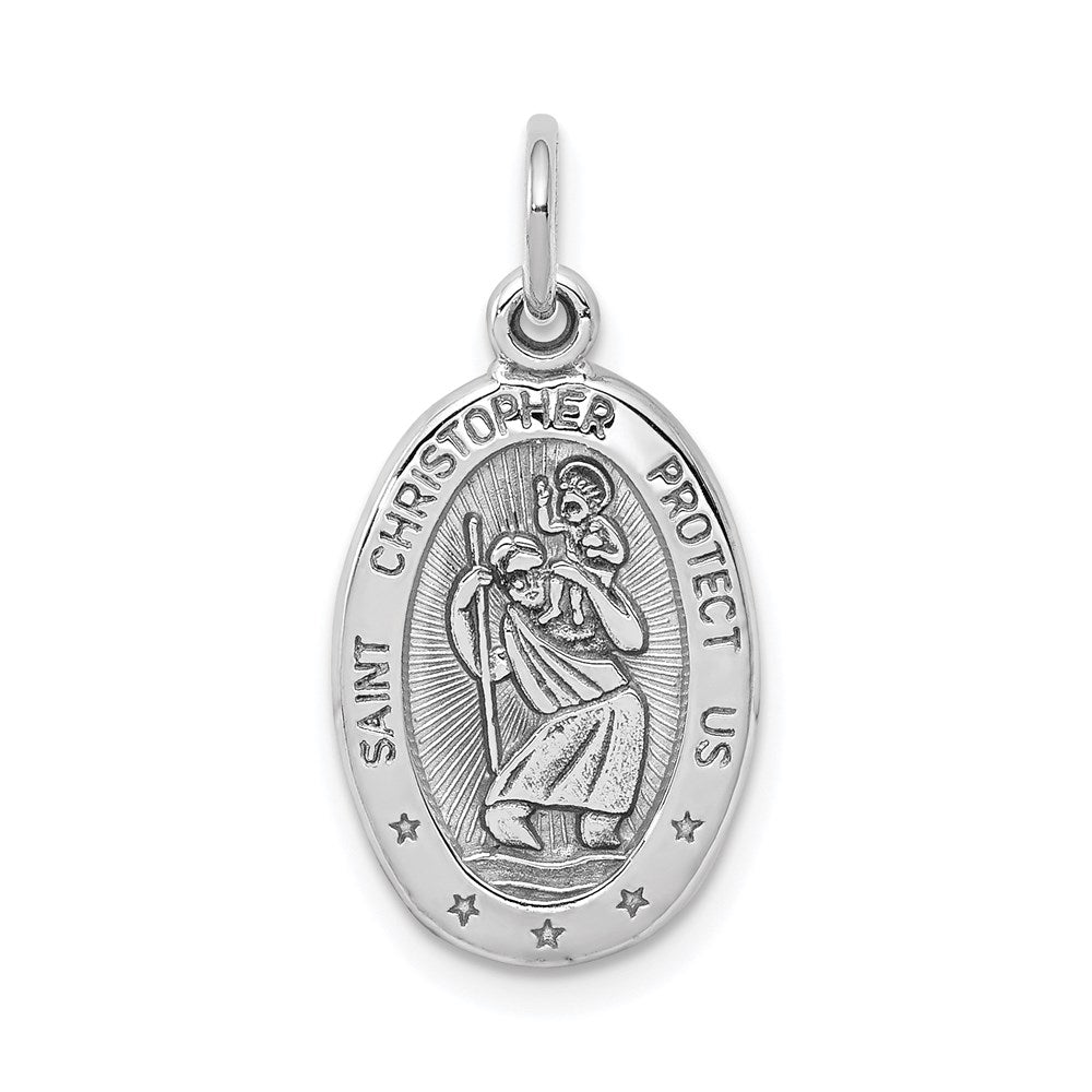 10k White Gold 11 mm  St. Christopher Medal (1.31 grams)