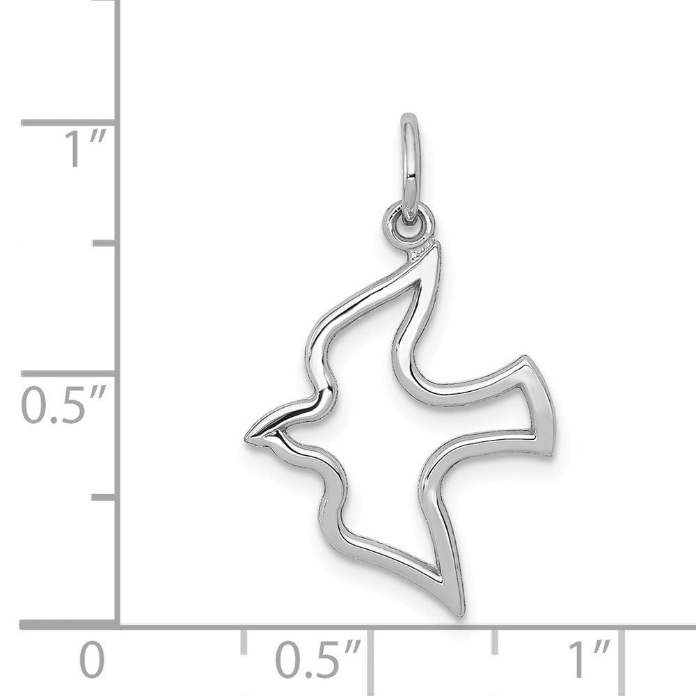 10k White Gold 16 mm  Dove Charm (0.55 grams)