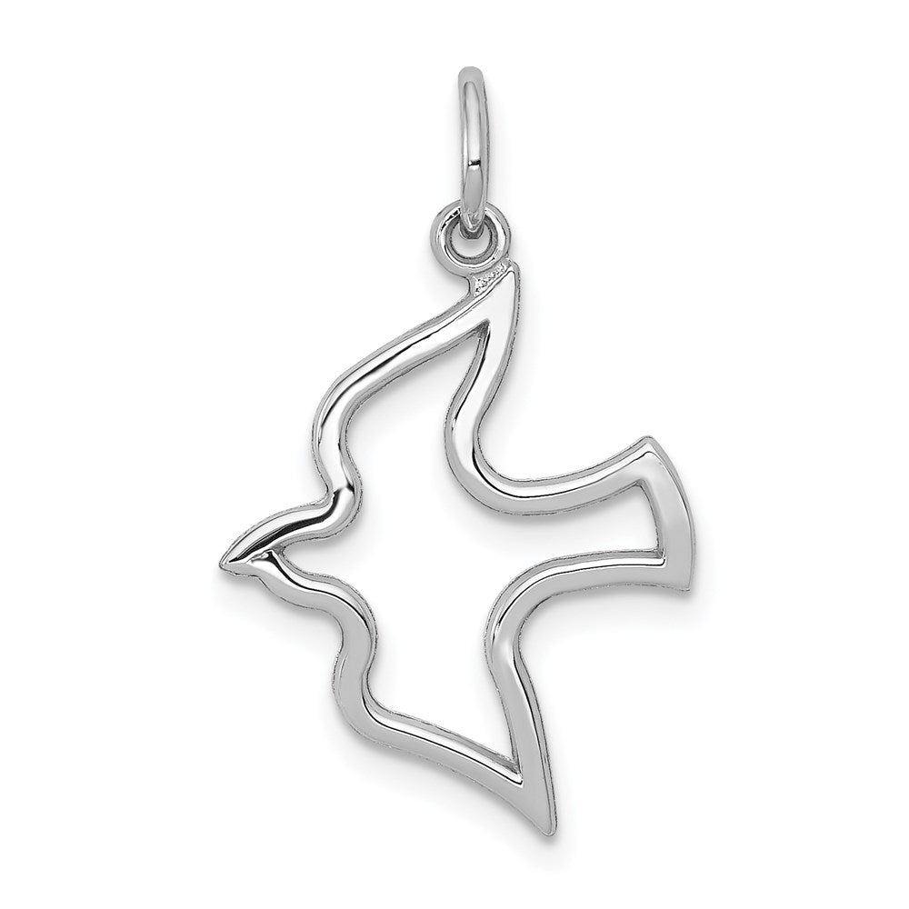 10k White Gold 16 mm  Dove Charm (0.55 grams)