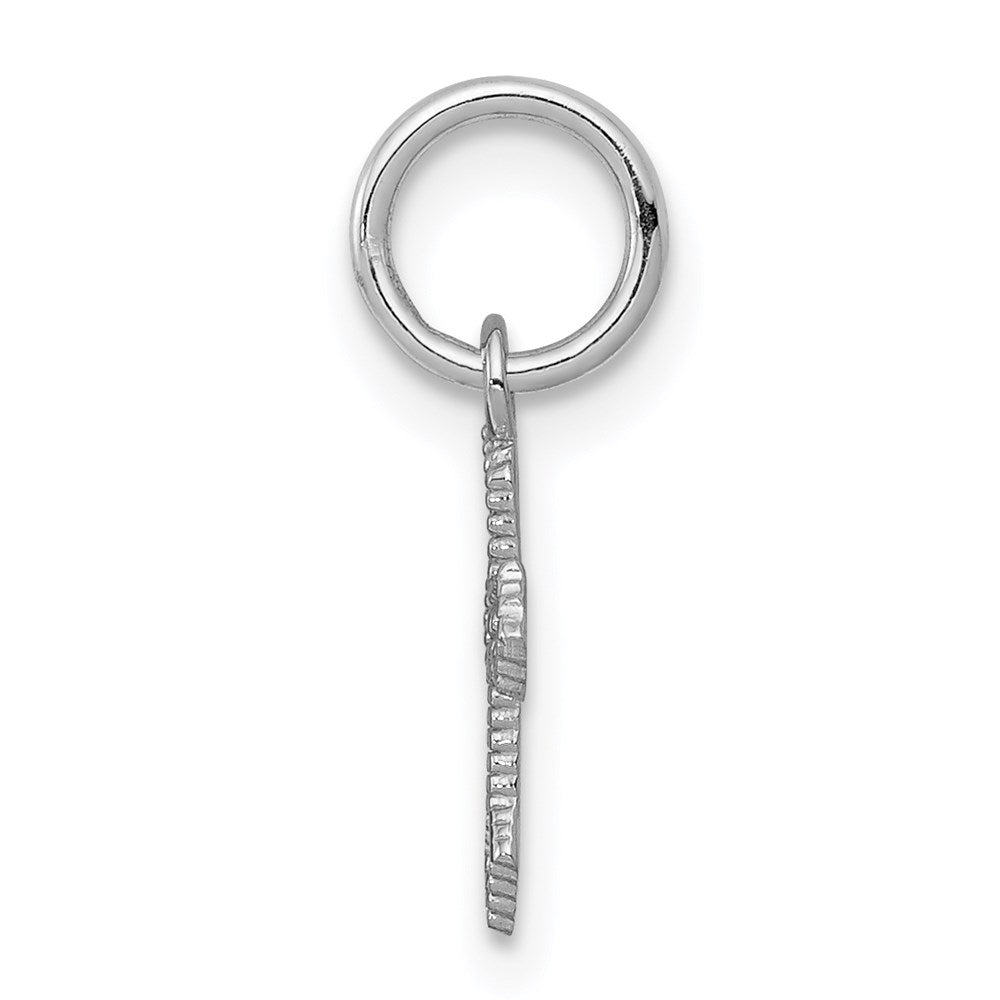 10k White Gold 8 mm  Passion Cross Charm (0.23 grams)