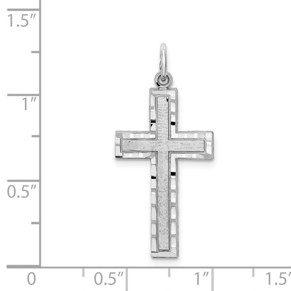 10k White Gold 16 mm  Cross Charm (1.31 grams)