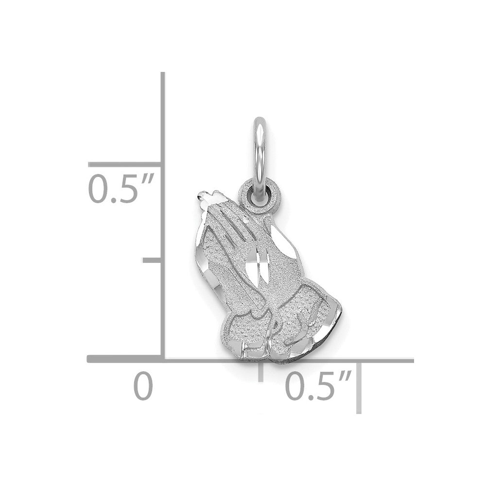 10k White Gold 10 mm  Praying Hands Charm (0.66 grams)